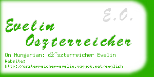 evelin oszterreicher business card